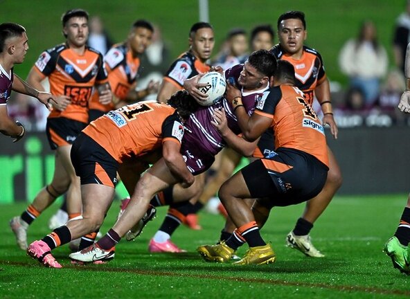Workhorse...Devante Mihinui had another strong game up front for the Sea Eagles