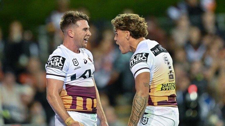 Reece Walsh has become one of the game’s biggest stars at the Broncos and Maroons. Picture: Izhar Khan/Getty Images