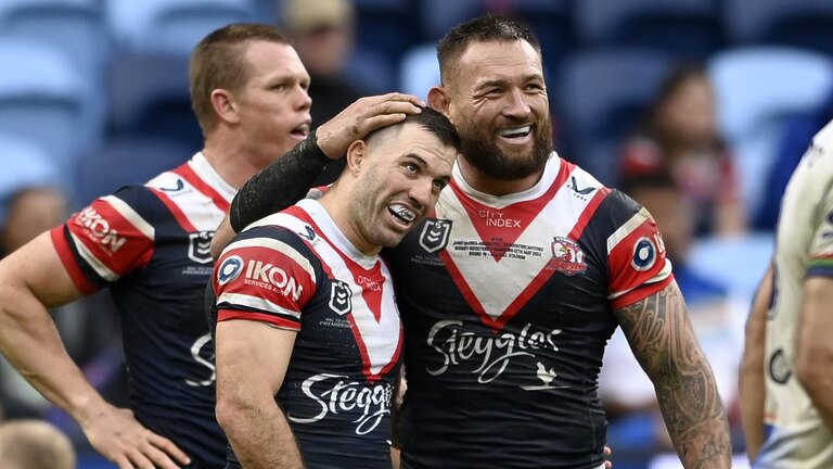 The Roosters had plenty to smile about after another high scoring win. Picture: NRL Photos/Gregg Porteous