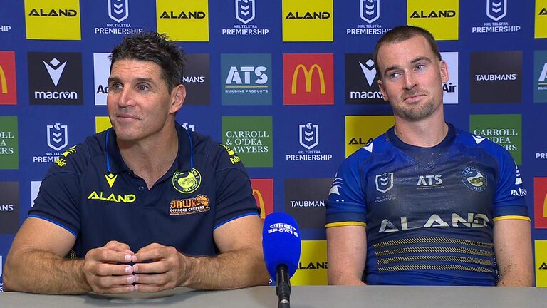 Trent Barrett and Clint Gutherson have a giggle.