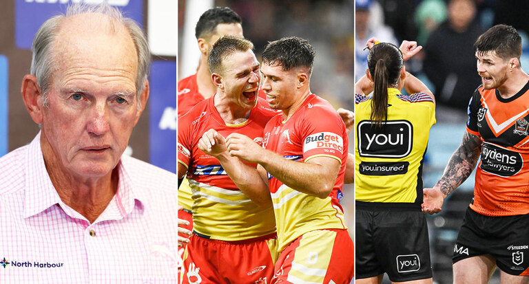 Dolphins' grim Wayne Bennett reality amid Tigers ref uproar : Good, bad, ugly of NRL round 9