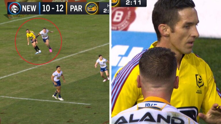 Clint Gutherson's collision with referee Peter Gough.
