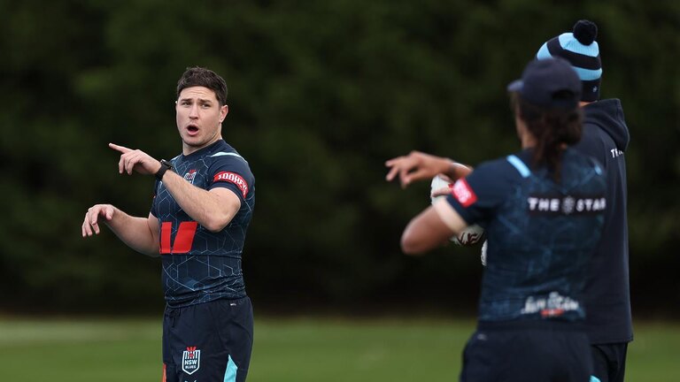 Mitchell Moses has been calling the shots at training after he was recalled into the NSW side. Picture: Cameron Spencer/Getty Images