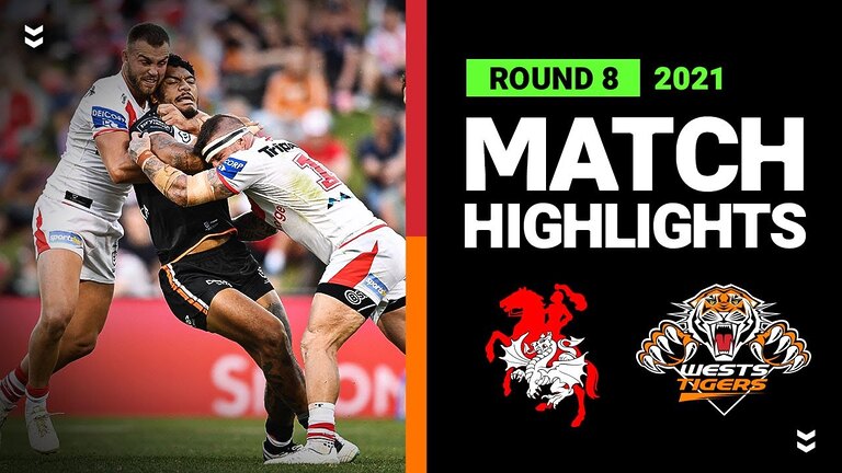 Dragons v Wests Tigers Match Highlights | Round 8, 2021 | Telstra Premiership | NRL