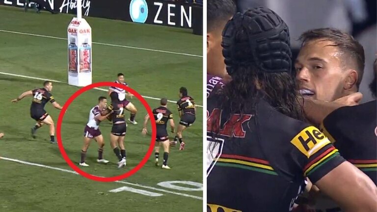 ‘Something happened’: Luke Brooks costs Sea Eagles controversial try in Jarome Luai scrap