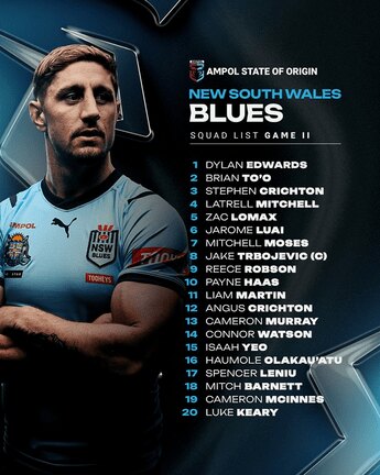 Robson rumbles into Blues squad for Game II