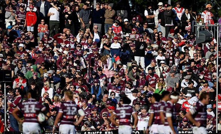 The faithful....more than 17,000 fans witnessed a great Sea Eagles win over the Dragons