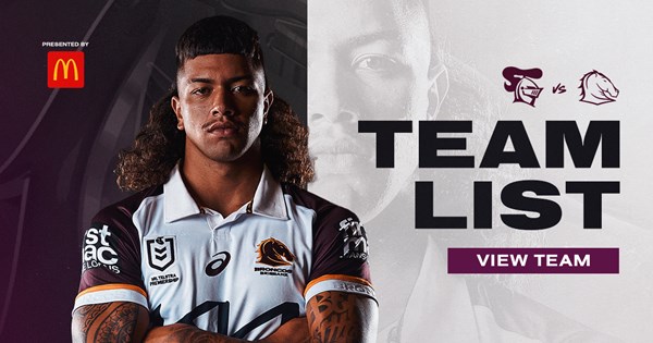 Broncos Team List: Round 20 v Knights