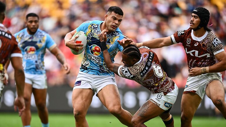 David Fifita wasn’t picked in this year’s Origin series despite being one of the most damaging runners in the NRL. Picture: NRL Photos