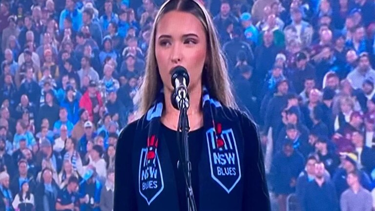 Savannah Fynn delivered the Welcome to Country for State of Origin Game 1.