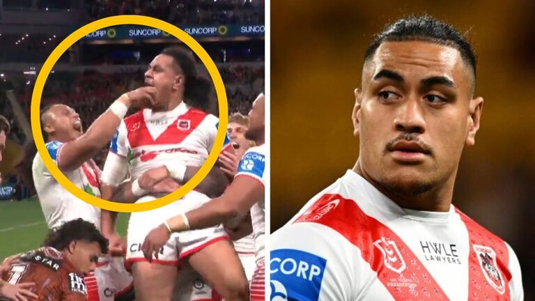 Bizarre St George Illawarra Dragons try celebration in Broncos win