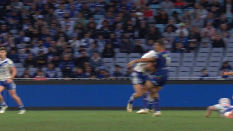 Salmon put a big hit on Martin, but Corey Parker felt it should have been penalised. Picture: Supplied