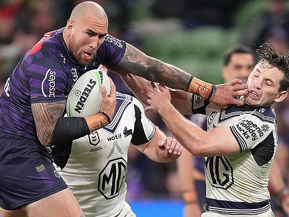 Nelson Asofa-Solomona has fended off reports he won’t be at the Storm next season. Picture: Daniel Pockett/Getty Images