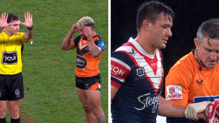 The Tigers suffered ill-discipline while the Roosters picked up a fresh injury worry.