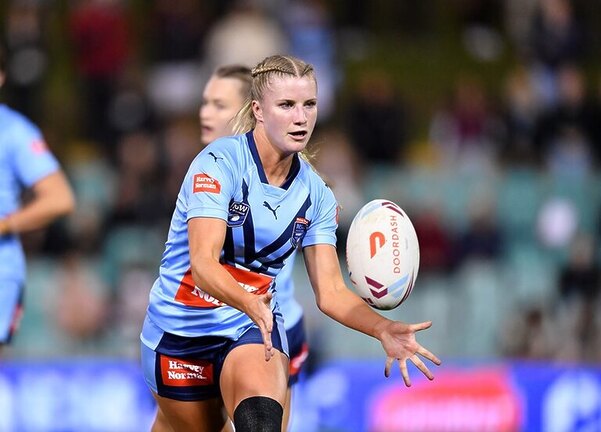 Proud moment...Tayla Montgomery playing for the NSW Blues in 2022