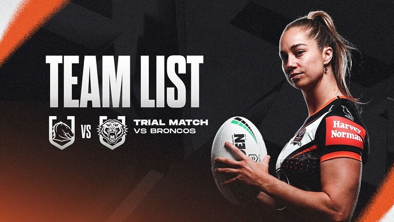 Team List: NRLW Trial vs Broncos