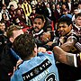 Haumole Olakau’atu was banned for two matches for his role in the wild State of Origin scuffle. Picture NRL photos