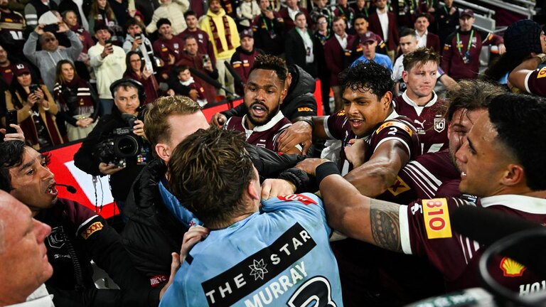 Haumole Olakau’atu was banned for two matches for his role in the wild State of Origin scuffle. Picture NRL photos