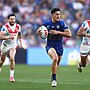 Dylan Brown of the Eels makes a break. (Photo by Matt King/Getty Images)