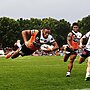 Josh Addo-Carr made his debut against the Storm and then won a title with them the following season. Picture: Brett Costello