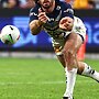 SYDNEY, AUSTRALIA – JUNE 02: Jake Granville of the Cowboys passes the ball during the round 13 NRL match between Sydney Roosters and North Queensland Cowboys at Allianz Stadium, on June 02, 2024, in Sydney, Australia. (Photo by Jeremy Ng/Getty Images)