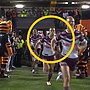 Luke Brooks was widely booed as he ran onto his old ground. Photo: Fox Sports