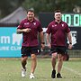 Anthony Watmough (left)  did a fine job in his first season of coaching Manly Leagues in the Sydney Shield