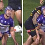 The penalty was awarded after Panthers enforcer James Fisher-Harris tackled Storm halfback Jahrome Hughes ever so slightly late