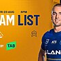 NRL Team List: Round 25