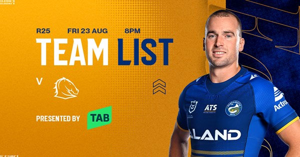 NRL Team List: Round 25