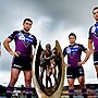 The Melbourne Storm big four L-R: Billy Slater, Cameron Smith, Cooper Cronk and Greg Inglis will all be inducted in the NRL Hall of Fame.