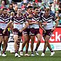 The Sea Eagles celebrate Tommy Talau's try