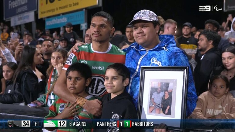 Tyrone Munro with family after the game.