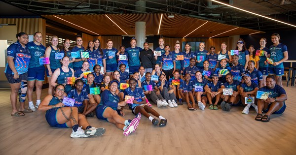 Student artwork a pre-game boost for NRLW Cowboys