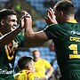 Angus Crichton won’t be changing his tactics just to go after Nathan Cleary’s injured shoulder on Friday night. Picture: Alex Livesey/Getty Images for RLWC