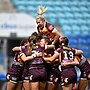 Celebration after Lenarduzzi scores the game winning try.