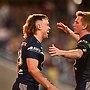 Reuben Cotter celebrates with Tom Dearden.