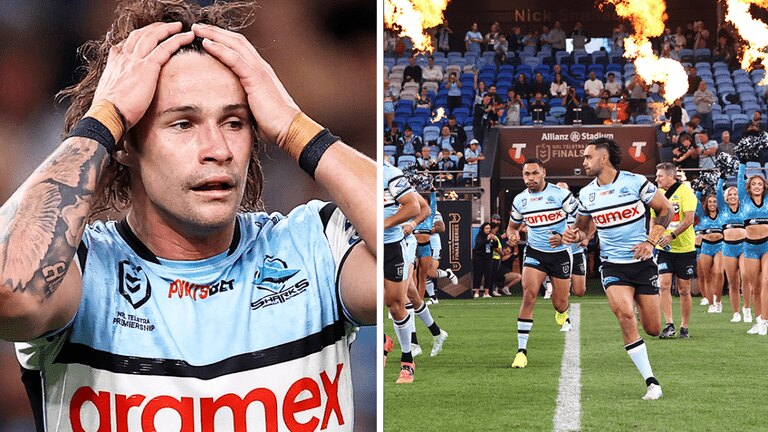 Cronulla Sharks fans called out for 'pathetic' scenes as AFL crowd puts NRL finals to shame