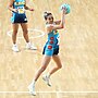 Stephanie Aguinaldo in action at the Netball Queensland State Titles.