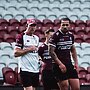 Guy Williams works with Josh Aloiai at Sea Eagles training