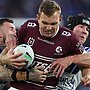 Tom Trbojevic on the charge for the Sea Eagles. Picture: Getty Images