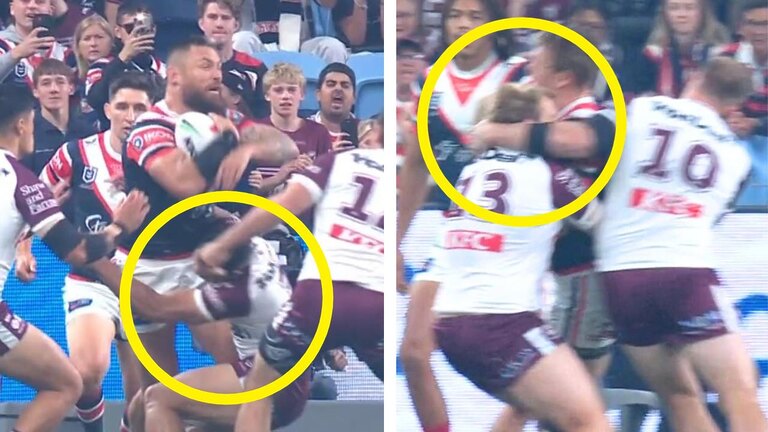 Mayhem at NRL semi-final as two knocked out