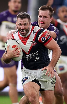 Rooster James Tedesco and Storm star Cameron Munster will renew hostilities on Friday night. Picture: Getty Images