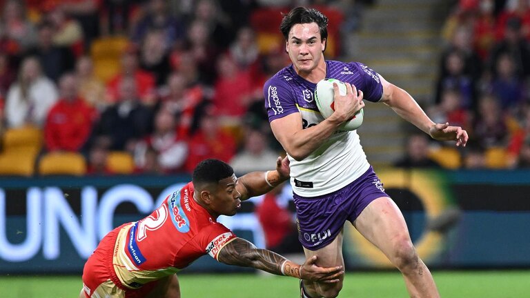 Jack Howarth has become Storm’s starting centre in the 2024 premiership push. Picture: Bradley Kanaris/Getty Images