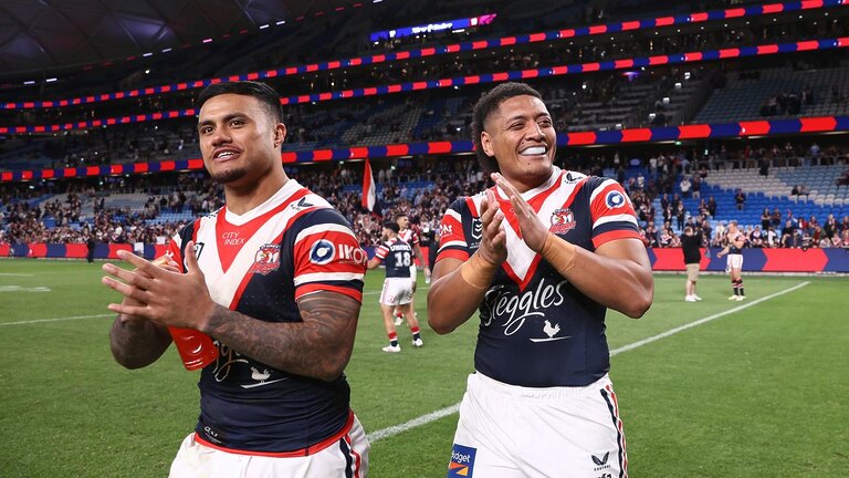 The Roosters are into the preliminary final after their forwards dominated Manly’s pack. Picture: Jason McCawley/Getty Images