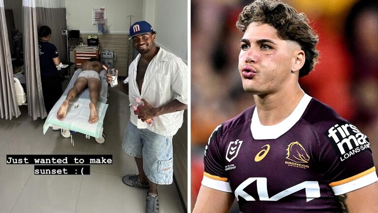 Reece Walsh undressed: Broncos drama in hospital photo