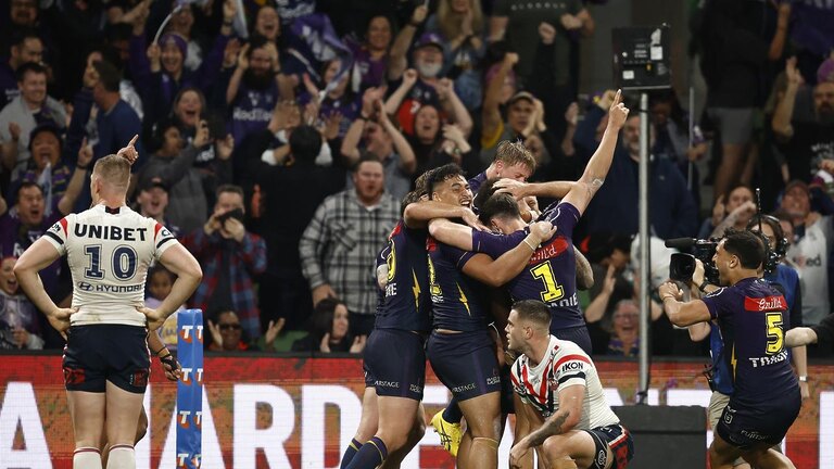 The Storm eliminated the Roosters from last year’s finals series. Picture: Daniel Pockett/Getty Images