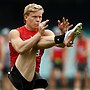 Isaac Heeney at Swans training ahead of the grand final. (Photo by Phil Hillyard)