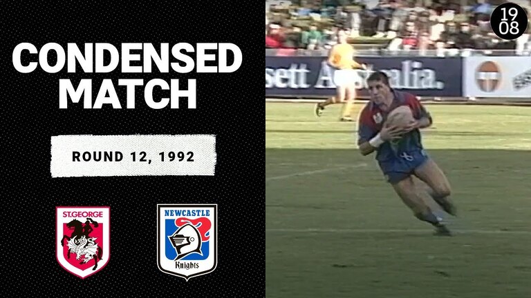 St George Dragons vs. Newcastle Knights | Round 12, 1992 | Condensed Match | NRL Throwback