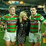 Tom, George, mum Julie, Luke and Sam Burgess after the four all played together against the Wests Tigers.